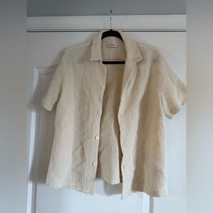 Sandro Cream Blouse with Relaxed Fit